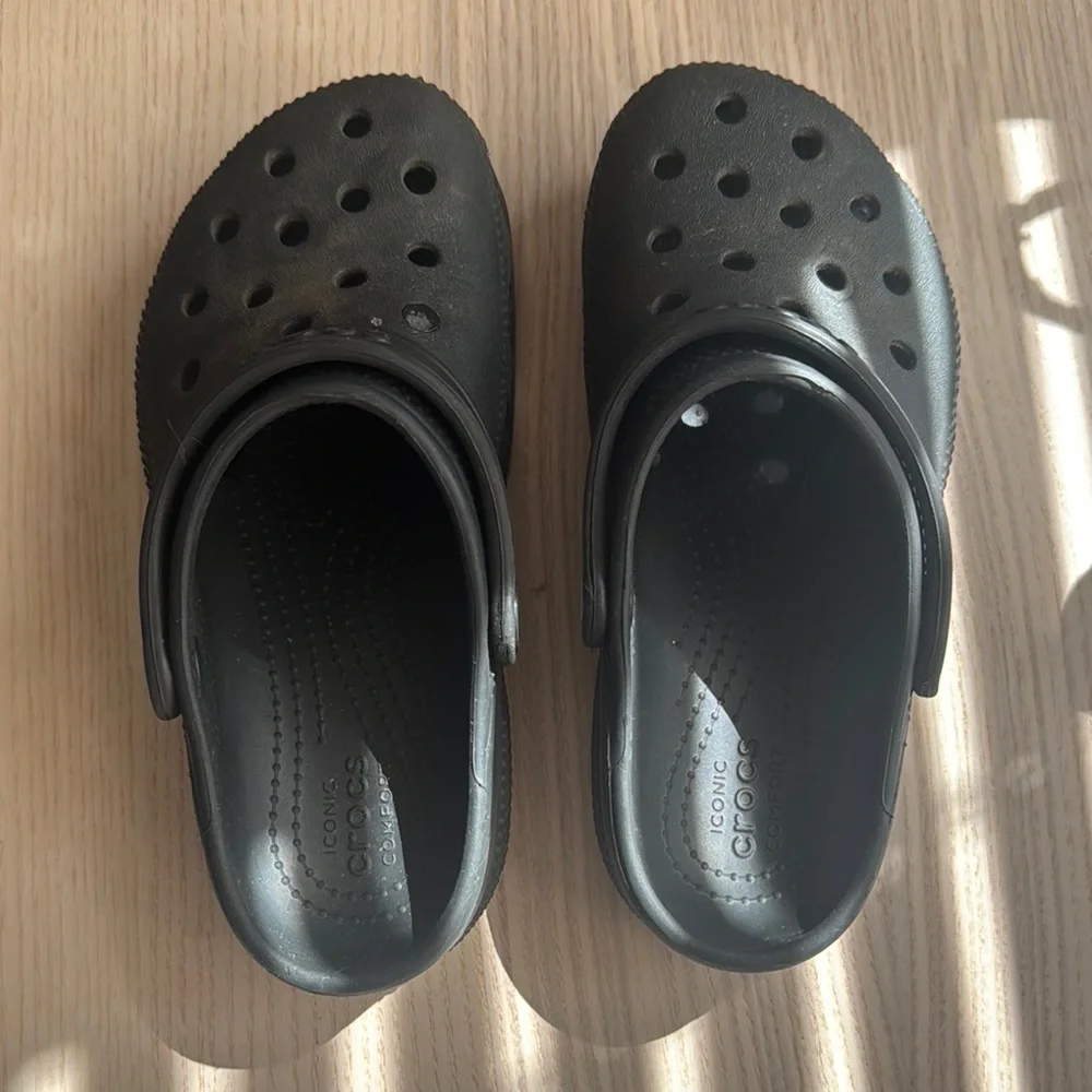 CROCS Kids Black Slip-On Clogs with Heel Strap